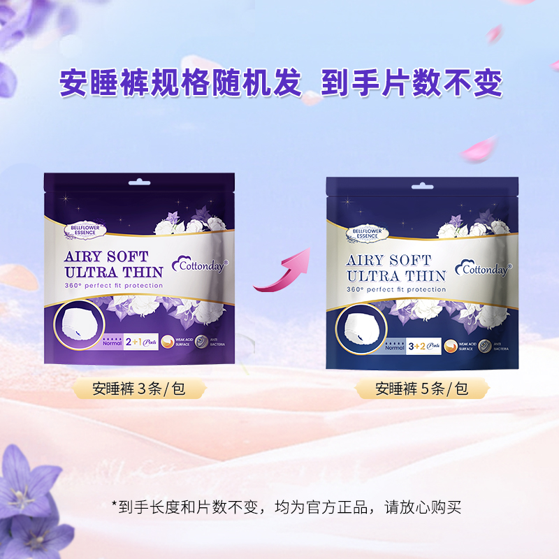 【k姐年货节】绵柔时光丹麦进口抑菌安睡裤日夜用量大防漏卫生巾