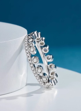 镀18K铂金独特设计小众露珠钻戒