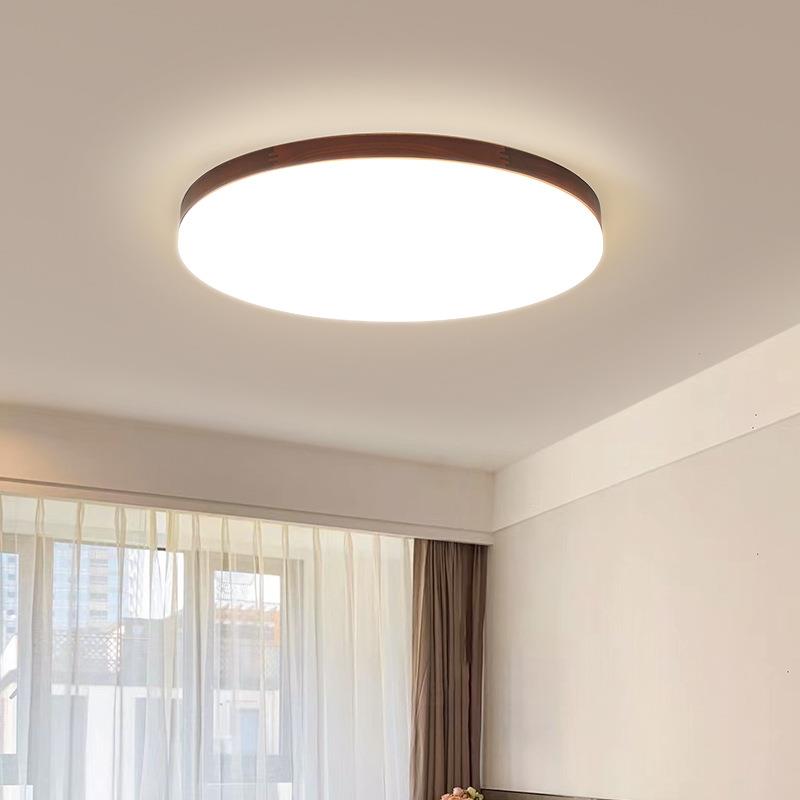 新中式吸顶灯客厅灯主灯超薄极简黑胡桃实木主卧室灯中山灯具套餐 - 图2