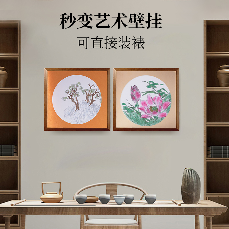 庆学堂国画卡纸半生半熟工笔画底稿白描画稿临摹加厚宣纸书法纸初学者儿童毛笔字练习用面圆形镜片装裱作品纸 - 图3