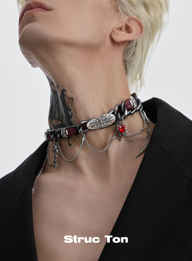 StrucTon缠绕小众铆钉金属项链