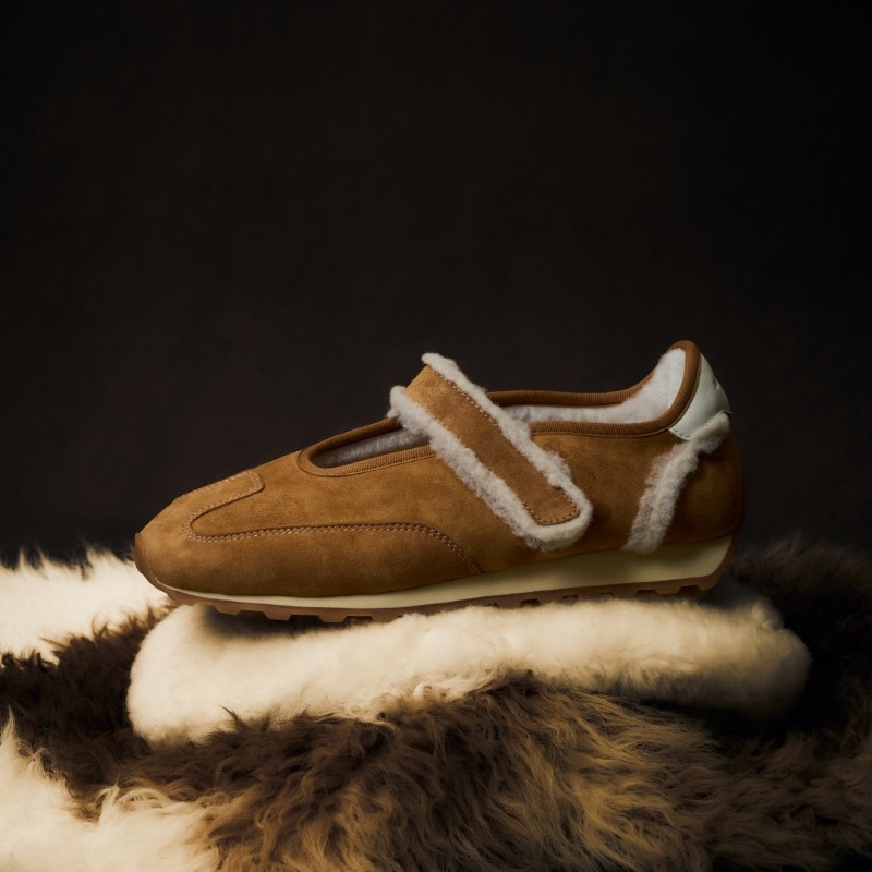 足下工业毛绒玛丽珍跑鞋 FOOT INDUSTRY 暖卡其色休闲女款舒适,淘宝优惠券,粉丝福利购,淘宝优惠卷