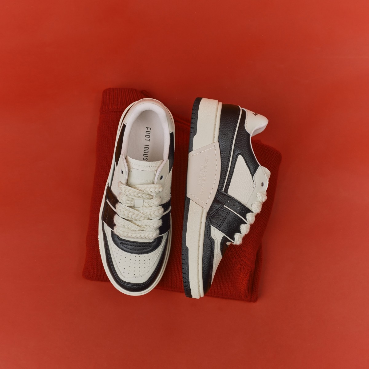 足下工业 FOOT INDUSTRY 90s板鞋休闲鞋黑白运动休闲舒适男女同款,淘宝优惠券,粉丝福利购,淘宝优惠卷