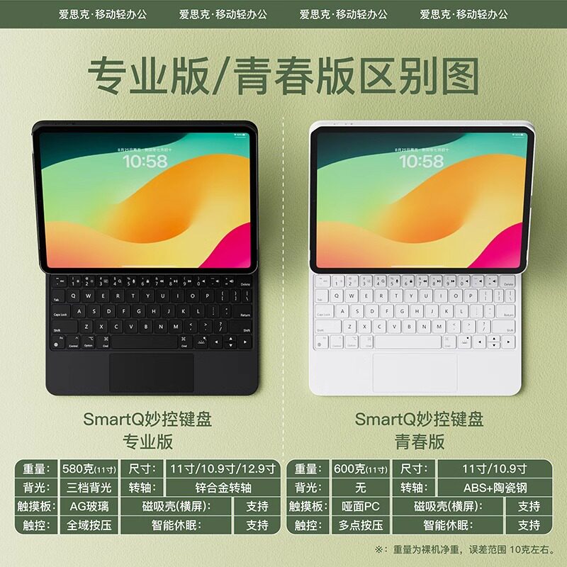 2024新款适用苹果ipad妙控键盘Air8/7/6保护套壳Pro11英寸5/4平板电脑9/10代2022磁吸悬浮13蓝牙触控一体式