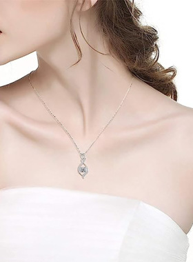 Geometric Design Feeling Necklace Movable Round Jewelry