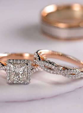 Hot Selling Three-piece Ring Rose Gold Color Separation