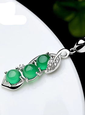 South Korea Japanese Necklace Green Bean Pendant Chic