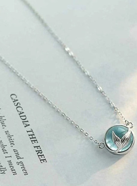 Mermaid Foam Necklace Blue Fishtail Clavicle Chain Korean