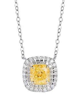 Necklace Copper Set Pillow 6*6 Ice Flower Yellow Diamond