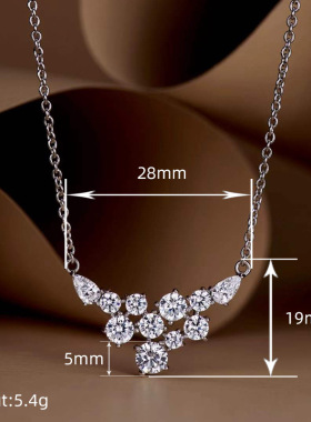 Small-style Super Flash Temperament Clavicle Chain Round