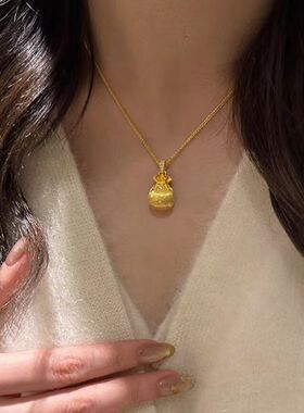 日系Cherry Kitty新款闪钻波点福袋项链女轻奢高级感小众设计感