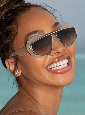 日系moleubak充气面包蛤蟆形太阳镜高级感个性猫眼太阳眼镜欧美