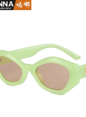 日系moleubak欧美猫眼太阳镜时尚宝石切面镶钻墨镜男女假期旅行