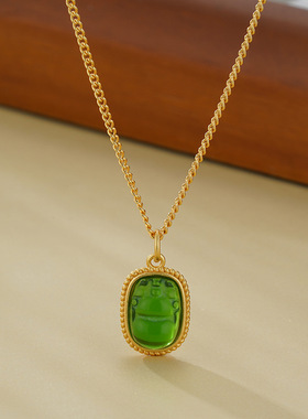 日系cherry kitty新款仿和田玉貔貅项链轻奢时尚潮流百搭锁骨链