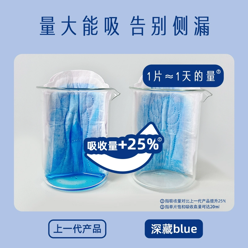 卫生巾她研社深藏BLUE姨妈巾卫生棉日用正品超薄干爽防漏240*8片-图1