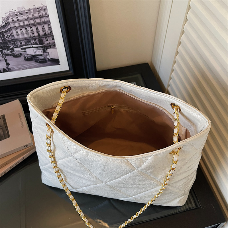 高级感菱格链条托特包女2026春季新款时尚百搭上班通勤单肩斜挎包,淘宝优惠券,粉丝福利购,淘宝优惠卷