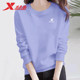 Xtep sweatshirt ແມ່ຍິງພາກຮຽນ spring ແລະດູໃບໄມ້ລົ່ນແຂນຍາວແບບສະບາຍສ່ວນເທິງວ່າງ slimming ຄໍຮອບຂະຫນາດໃຫຍ່ບວກກັບ sweater ອົບອຸ່ນ velvet