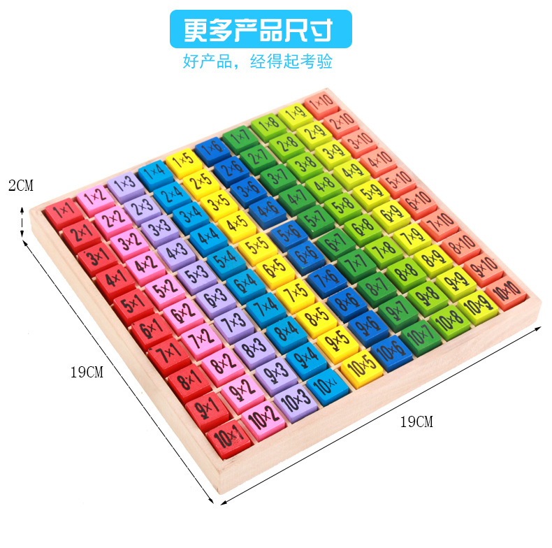 木制乘法九九口诀表批发幼儿园小学生学习数学99运算儿童早教教具 - 图3