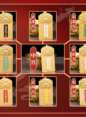 吉祥居李居明2026年九宫飞星得令牌挂件招财化五黄二黑九宫八卦牌