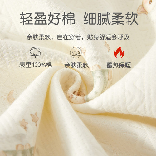 新生婴儿衣服春秋连体衣夹棉保暖初生宝宝秋装哈衣a类纯棉秋冬52 - 图1