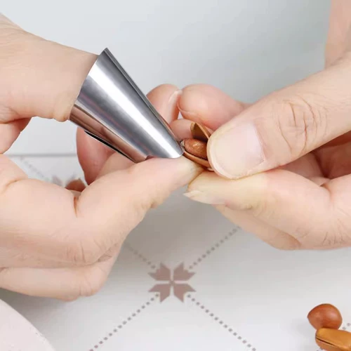 Сборщик овощей из нержавеющей стали, железный гвоздь для защиты пальцев, защита для пальцев, напальчник, напальчник, чистка чеснока, зажим эдамаме, нож для большого пальца