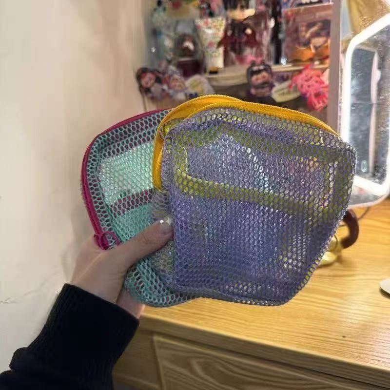 旅行旅游户外透明杂物收纳彩色豆腐包超轻网格包多功能耐用大容量 - 图3