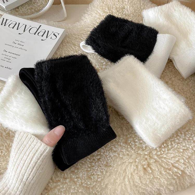 过膝长筒堆堆袜子女秋冬季加绒加厚水貂毛绒月子袜保暖家居小腿袜,淘宝优惠券,粉丝福利购,淘宝优惠卷