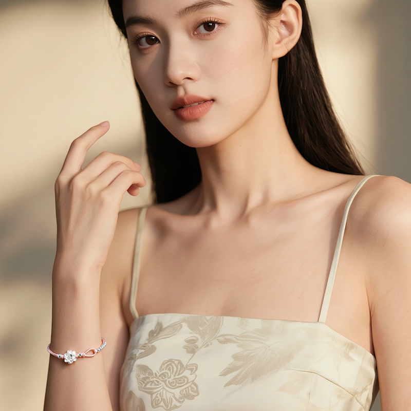 clect珂里莲花999足银手链纯银轻奢小众精致闺蜜生日礼物送女友 - 图2