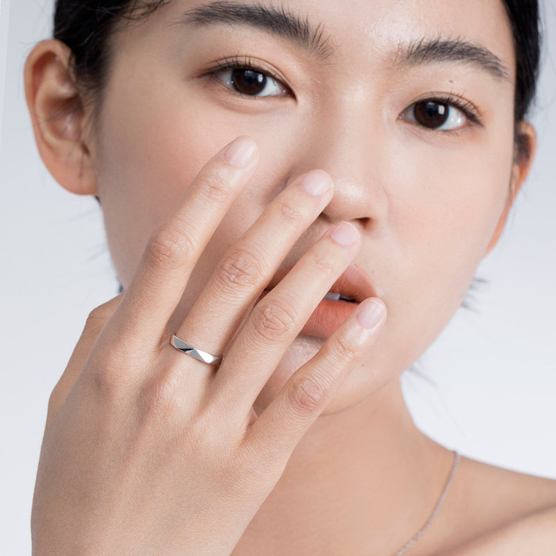 clect痕致纯银一对男女情侣戒指 clect戒指/指环