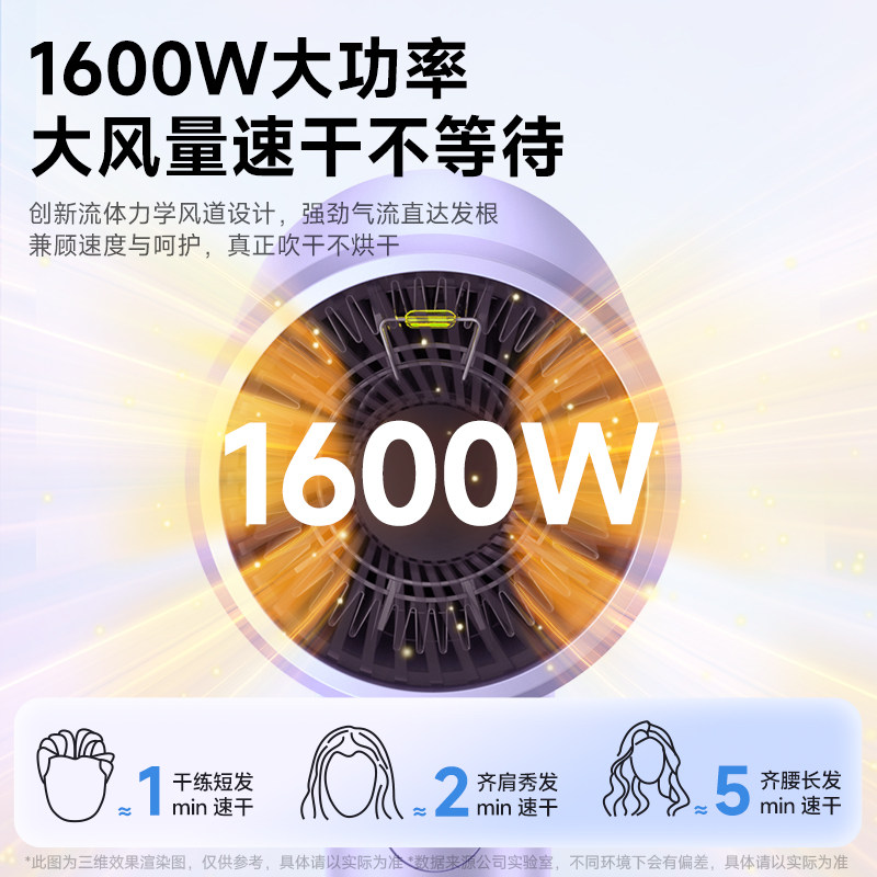 VTT吹风机家用负离子护发大风力宿舍用电吹风学生小吹风筒大功率