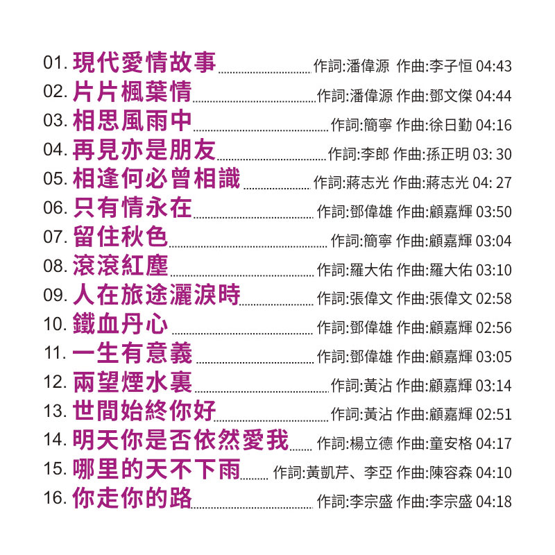 正版 宝丽金 深情对唱1：1母盘直刻高音质无损车载CD粤语发烧