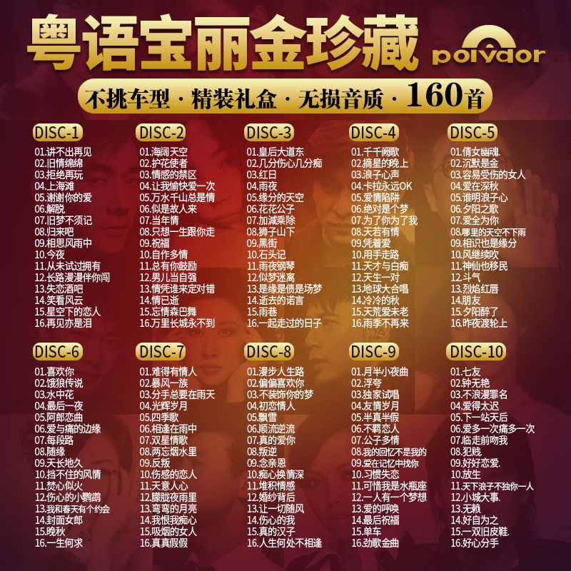 宝丽金粤语发烧人声HIFI无损音质一人一首经典老歌黑胶车载cd碟片 - 图0