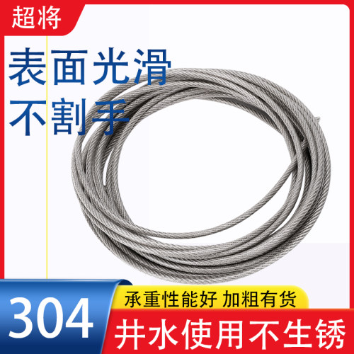 304不锈钢钢丝绳包塑pvc涂层电缆包胶线绳水泵吊起重绳子4 5 6mm - 图1
