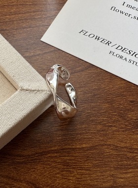 嘉兴银家s925纯银韩版小众设计感波浪纹理戒指韩式风时尚个性指环