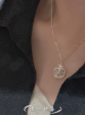 嘉兴银家s925纯银小众韩版设计闪光苹果项链女复古简约ins锁骨链