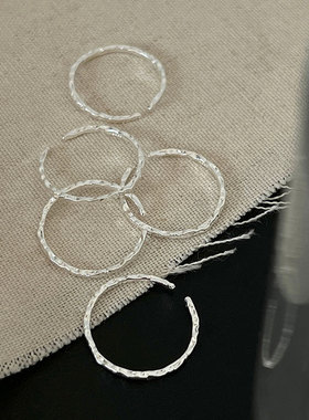 嘉兴银家s925纯银小众高级不规则多个叠戴开口戒指极简冷淡风指环