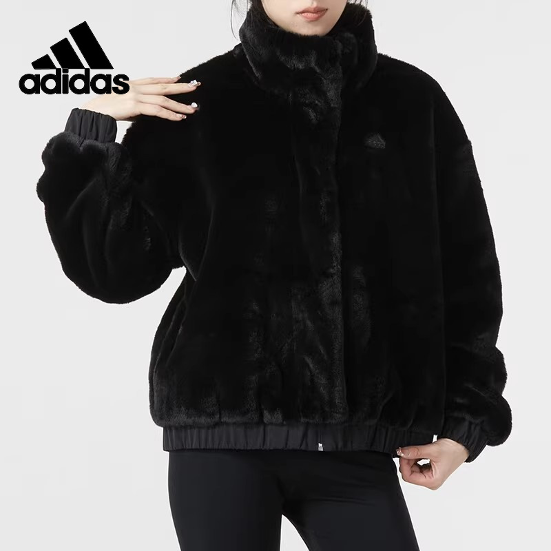 adidas阿迪达斯羊羔绒外套女2023冬季新款运动休闲保暖夹克IP7044