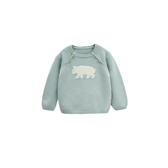 whitewheat男童2025秋冬新款毛衣女宝宝纯羊毛针织衫儿童保暖上衣