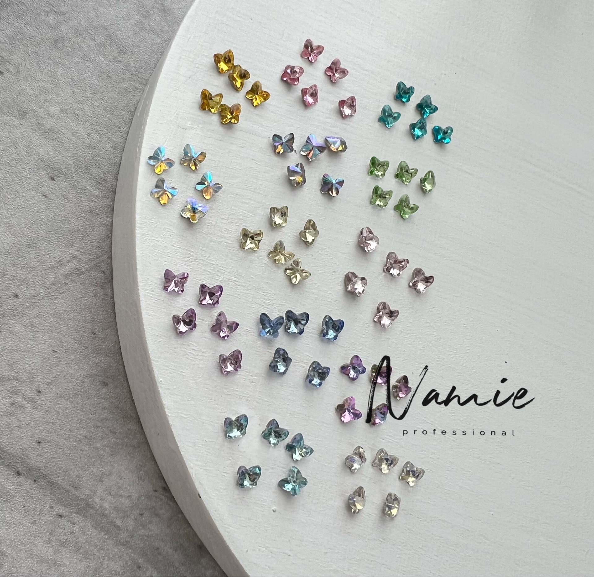 Namie严选高品质尖底迷你小蝴蝶钻春夏配色小红书爆款美甲钻 - 图2