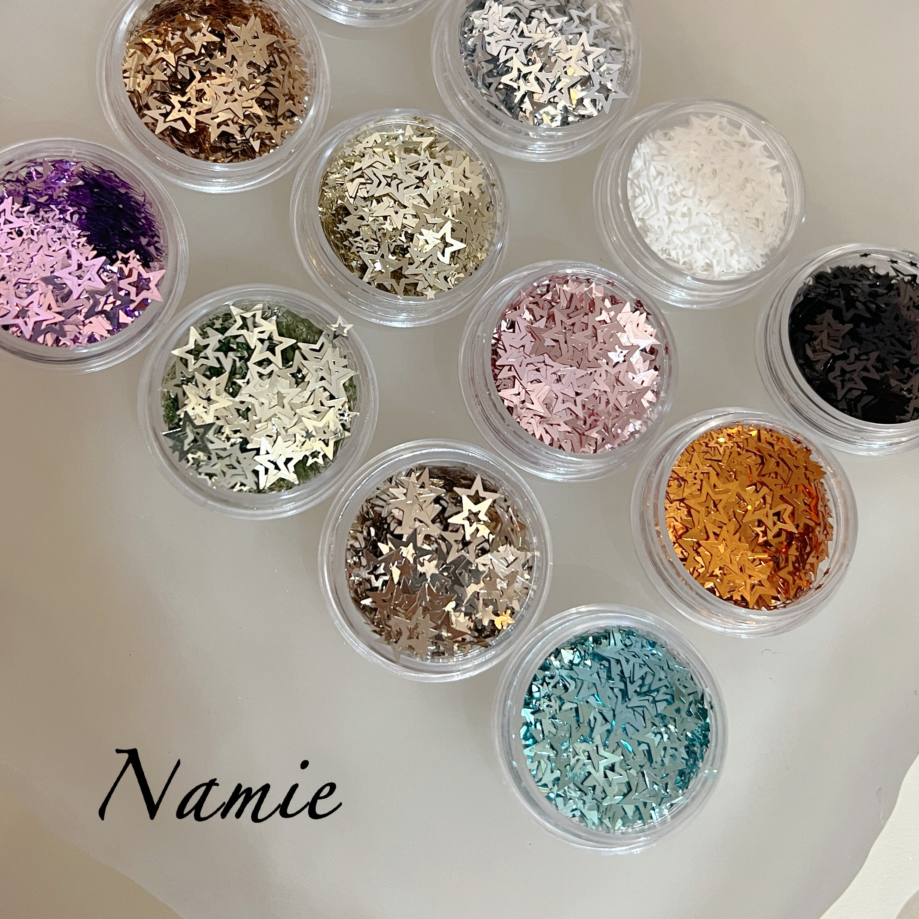 Namie圣诞氛围感超薄 彩色镂空五角星美甲亮片美甲饰品指甲装饰,淘宝优惠券,粉丝福利购,淘宝优惠卷