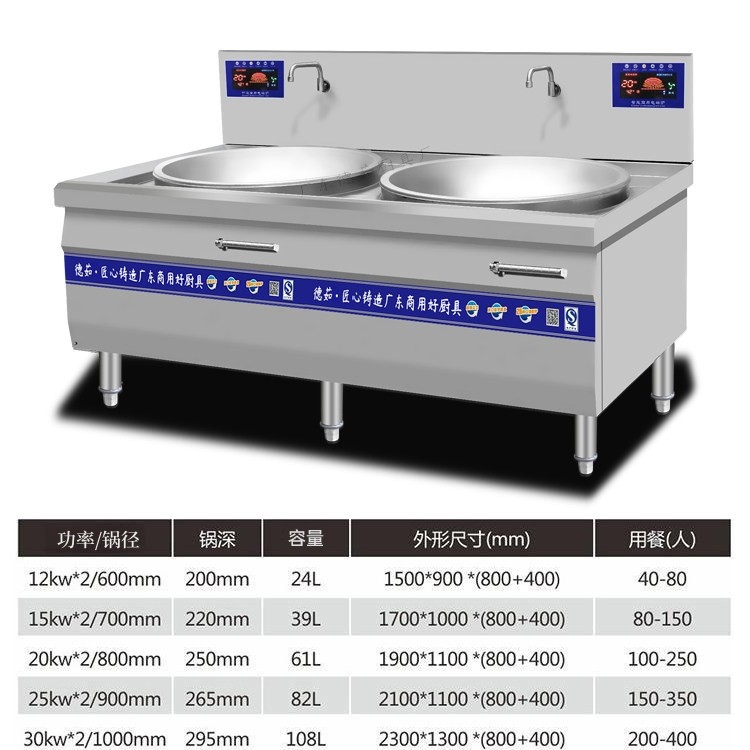 商用电磁炉双头大锅灶学校食堂30炸锅KW大功率电炒灶猛火炒炉油,淘宝优惠券,粉丝福利购,淘宝优惠卷
