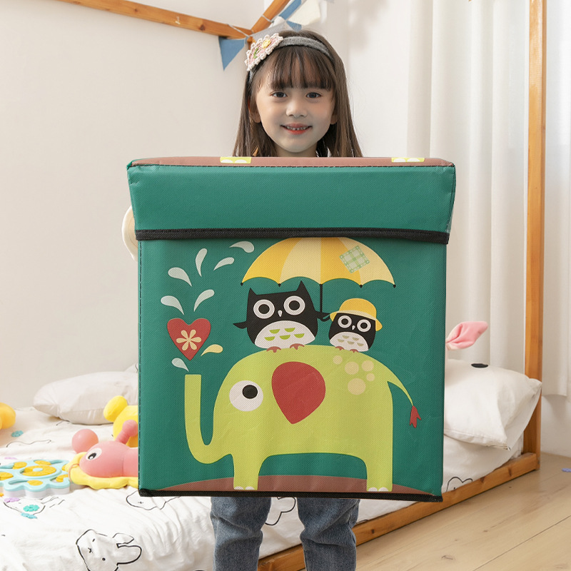 创意卡通儿童玩具收纳箱储物箱收纳盒可折叠家用储物箱布艺收纳凳 - 图2