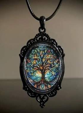 热销复古哥特式乌鸦十字架巫女万圣节吊坠项链欧美饰品Vintage古