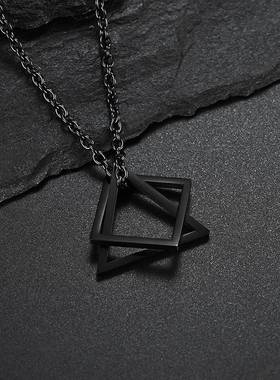 衣服学生毛衣链长款2020年新款五金少女配饰几何钛钢男女吊坠项链