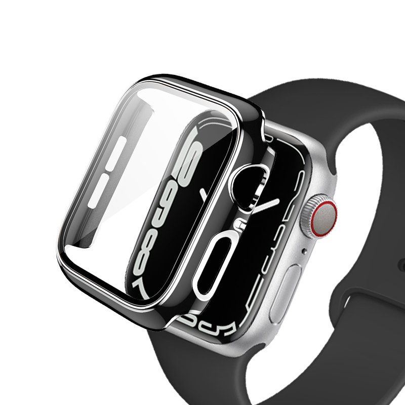 适用苹果手表iwatch7/8保护套硅胶apple watch6全包se膜s6手表带4/5代保护壳40/41/45膜一体s7防水薄表壳透明-图0