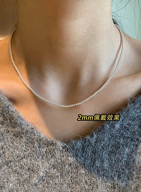 极细施家baby小米粒珍珠项链百搭