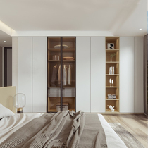 Chambre à coucher minimaliste moderne salle de bain complète maison de vestiaire à porte ouverte sur mesure mise en place dune usine de meubles haut de gamme