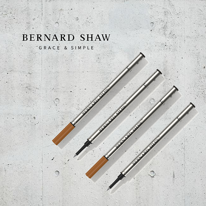 Bernard Shaw/萧伯纳宝珠笔替换笔芯黑色0.6mm德国防水不掉色水性签字笔速干笔芯专用代替芯两支装 - 图2