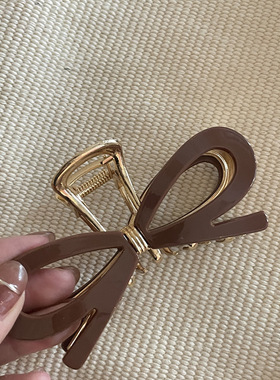 高级感蝴蝶结醋酸金属抓夹