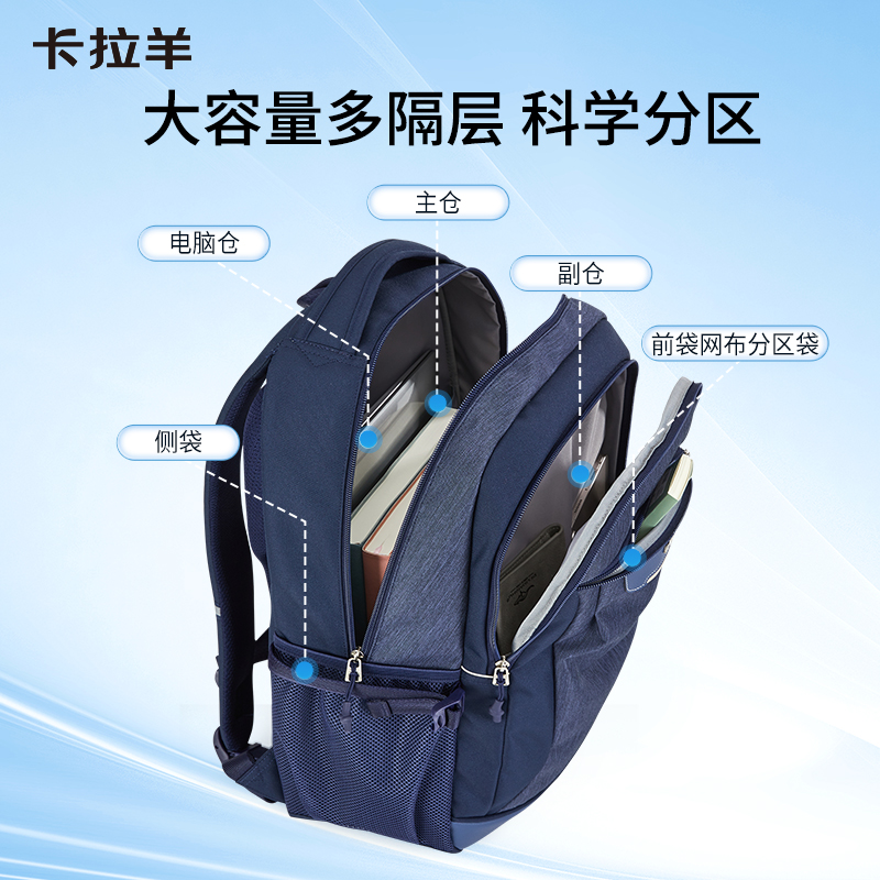 HP30到手99【卡拉羊】商务休闲双肩包